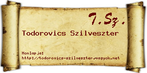 Todorovics Szilveszter névjegykártya